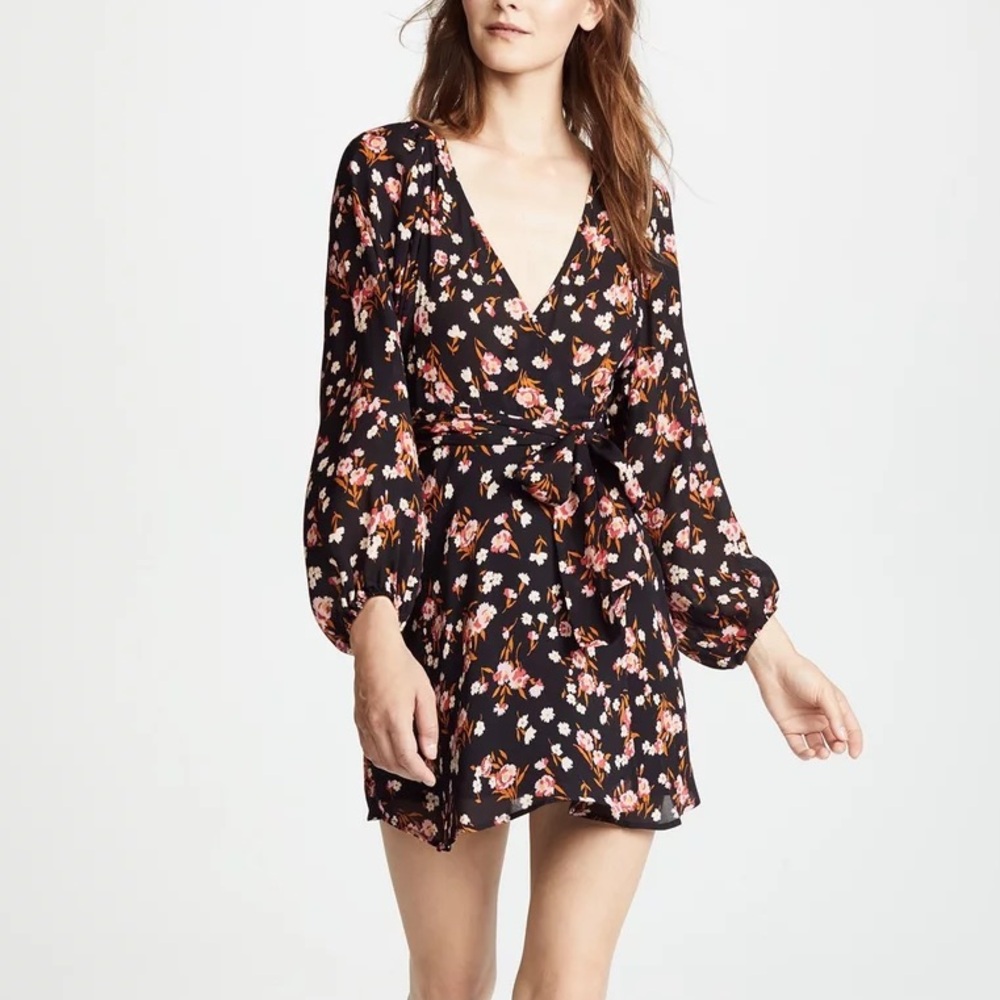 ALC Floral Black Dress